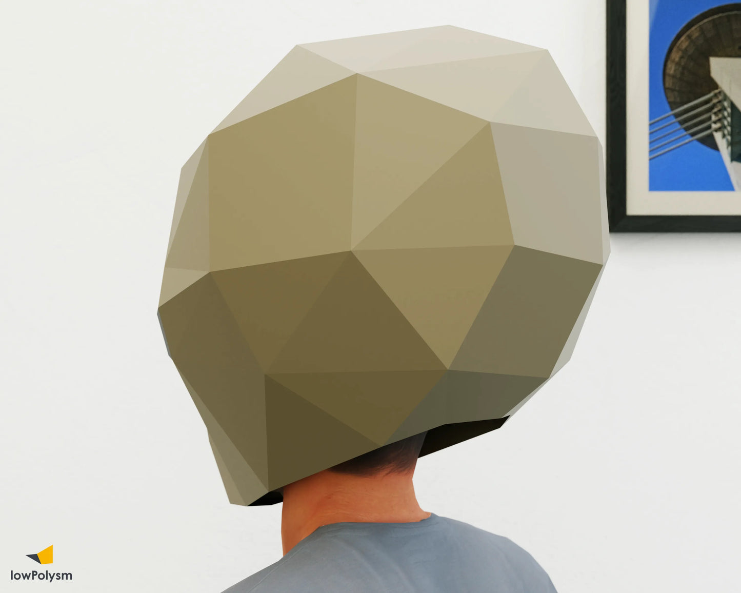 Alien 3d papercraft polygonal mask