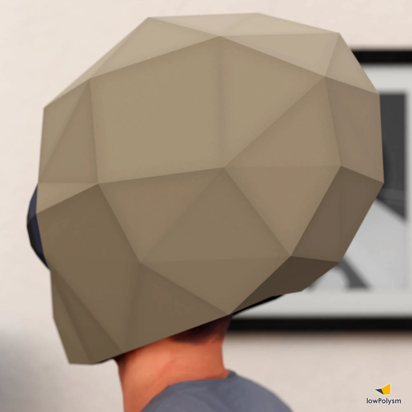 Alien 3d papercraft polygonal mask