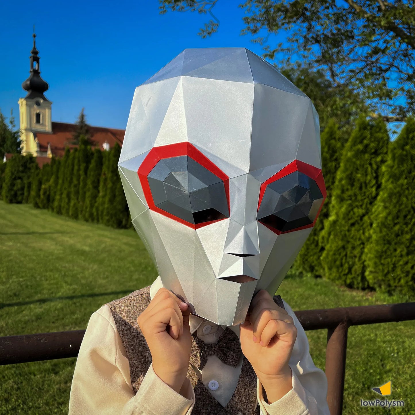 Alien kid diy 3d paper mask