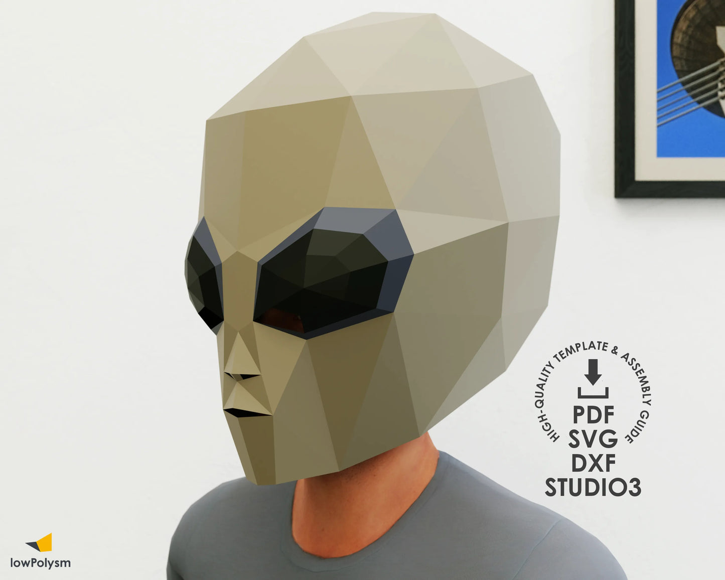 Alien mask diy printable 3d papercraft