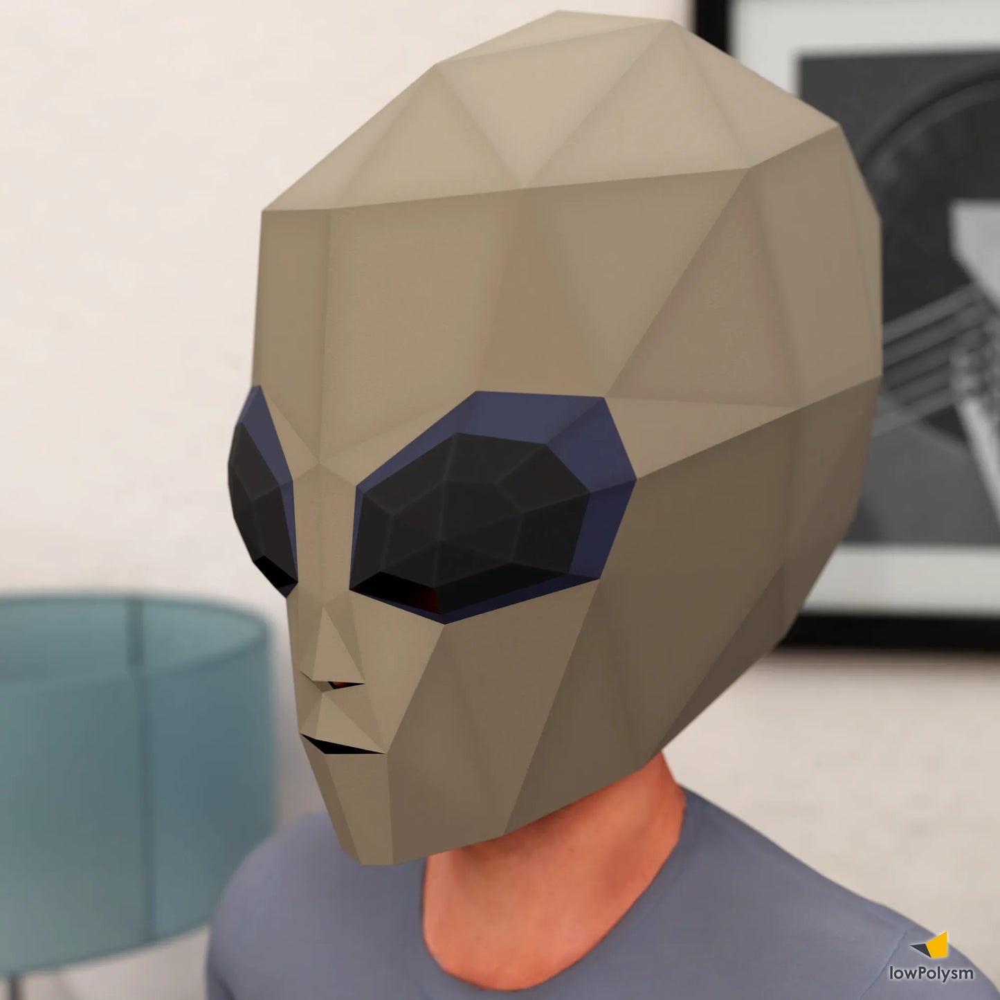 Alien mask diy printable 3d papercraft