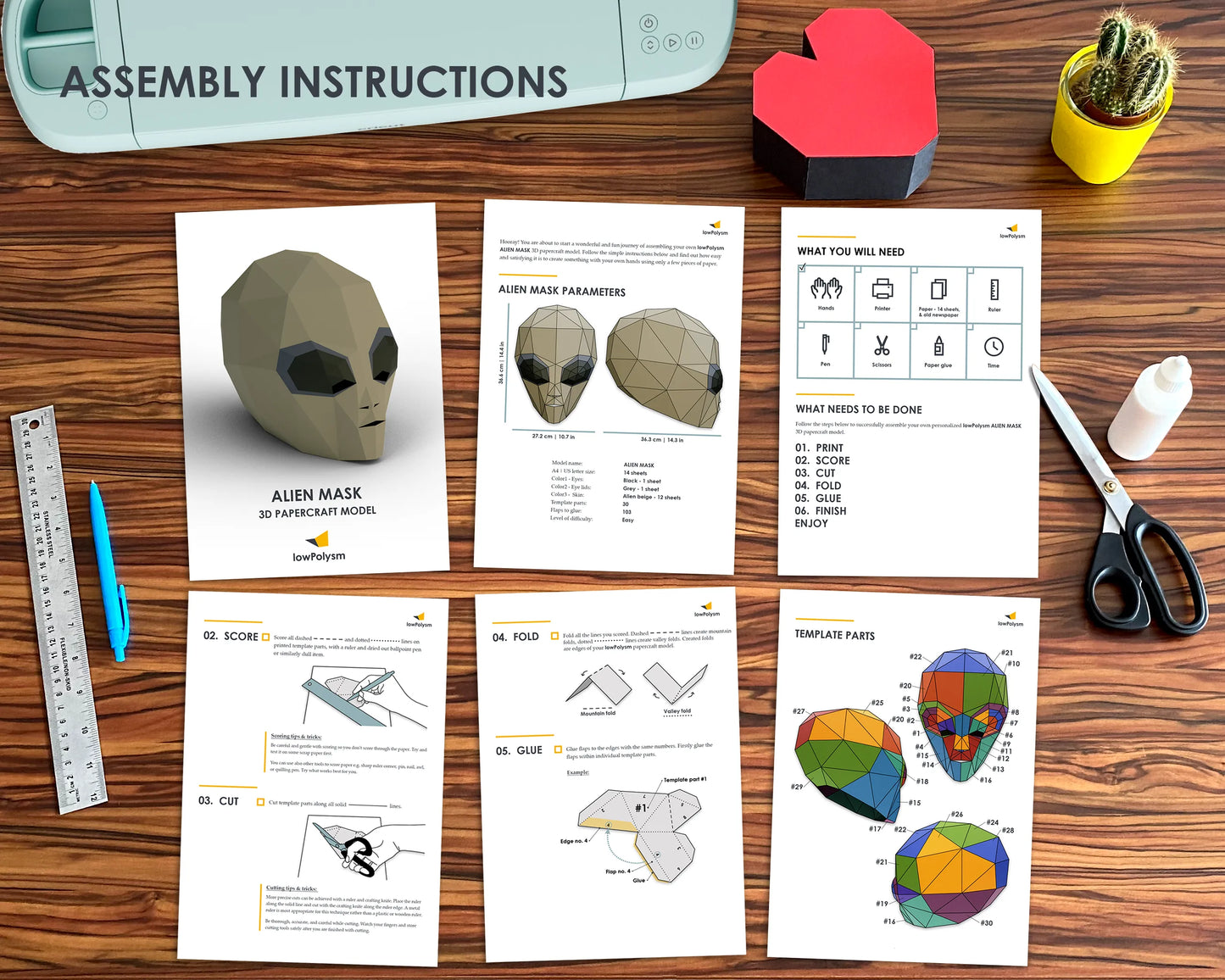 Space man papercraft mask assembly instructions