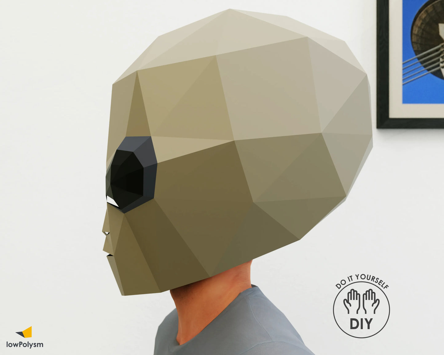 Alien DIY paper mask for Halloween party