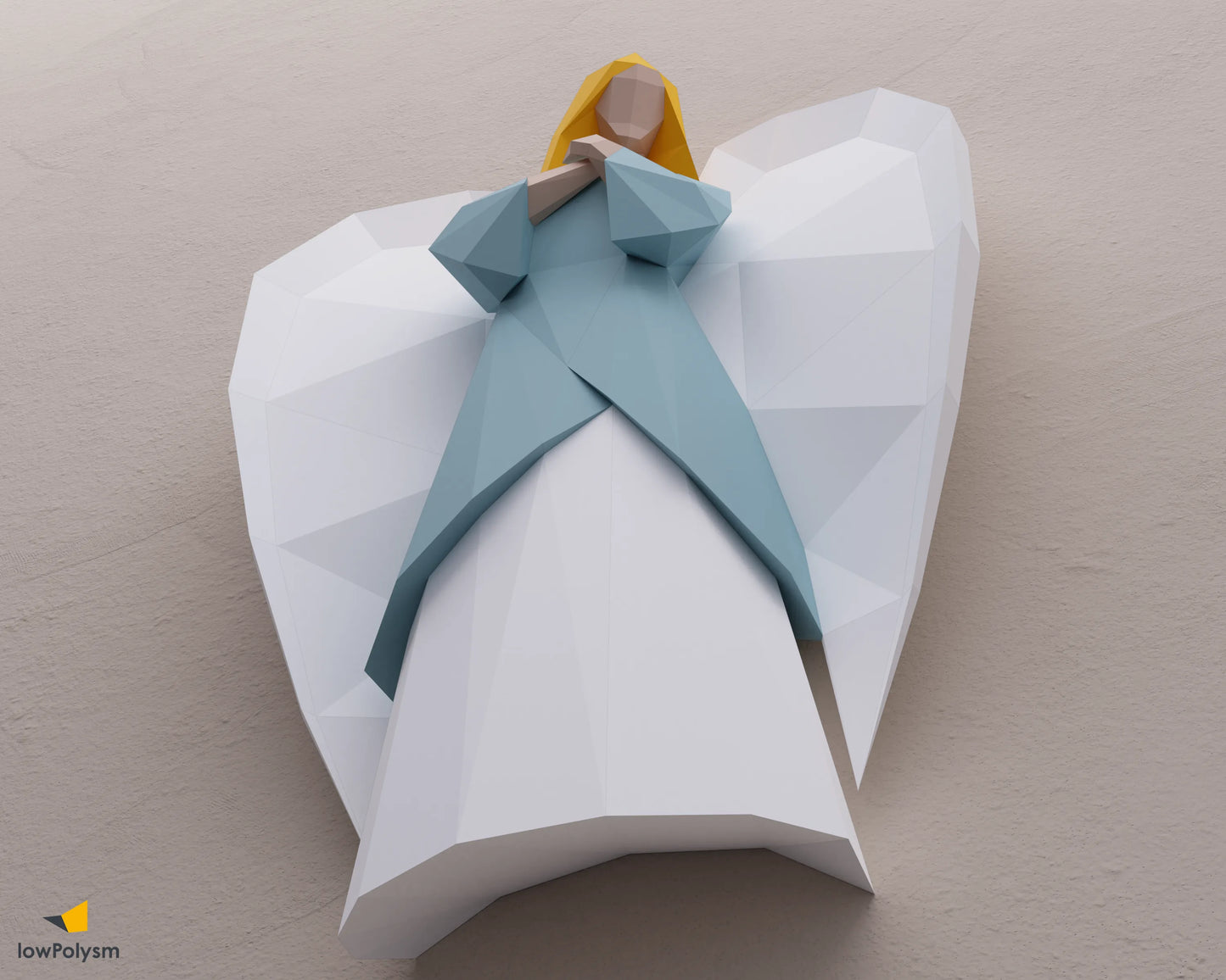 Angel big paper craft wall sculpture