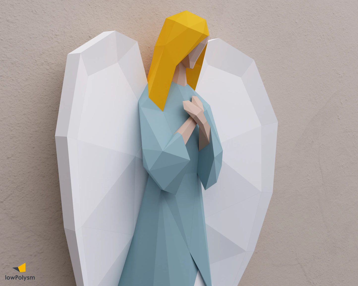 Angel cardstock low poly 3d model