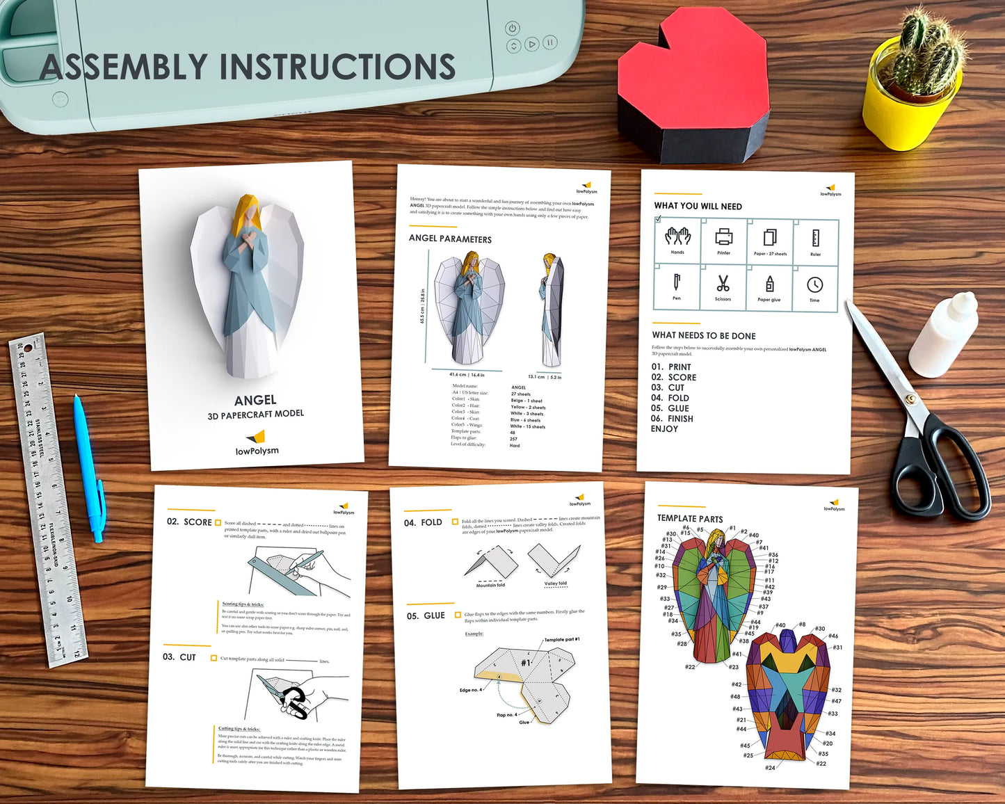 Angel 3d papercraft assembly instructions