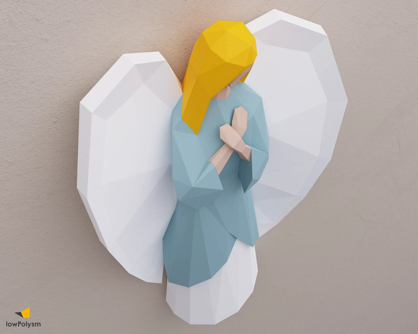 Angel with wing papercraft model