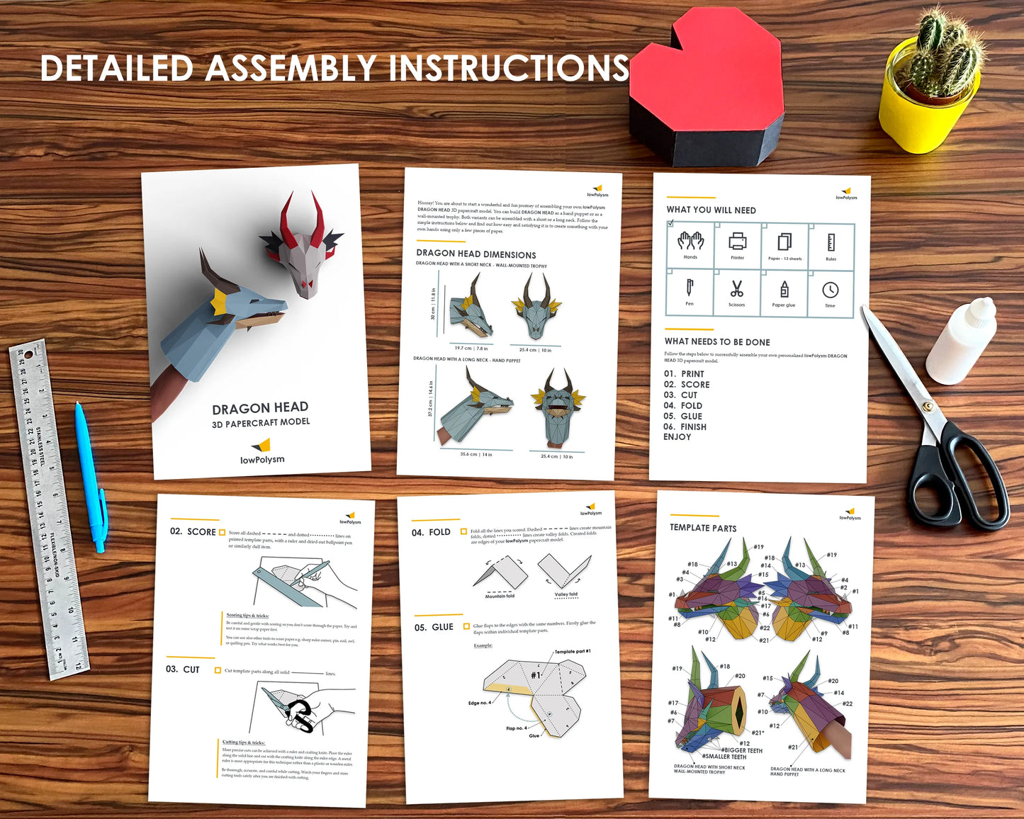 Dragon head papercraft assembly instructions
