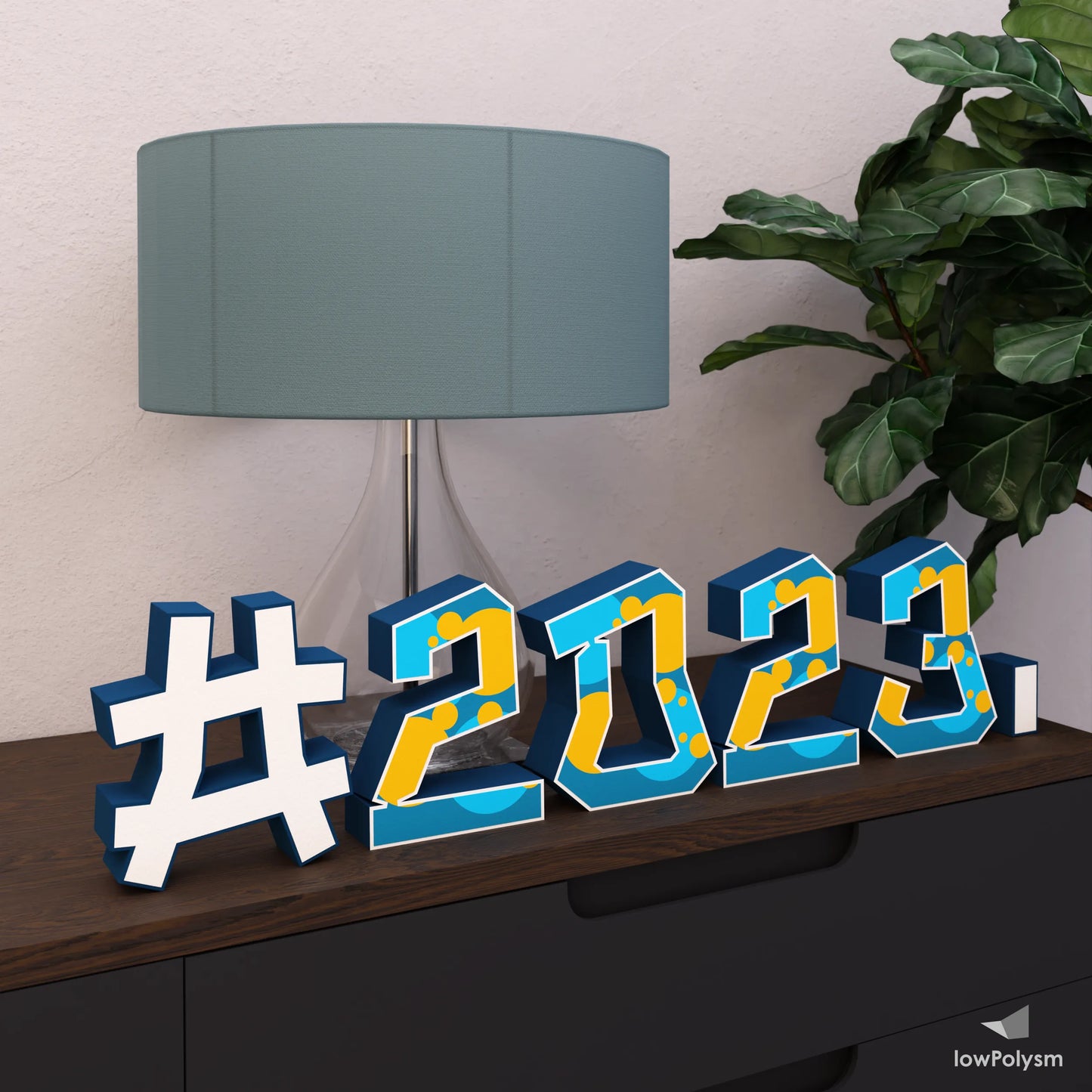 Numbers 3d paper pf 2023 craft