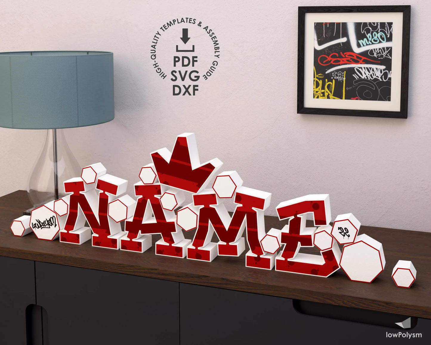 GRAFFITI 3D ALPHABET: Paper Letter Patterns - Printable Block Letters