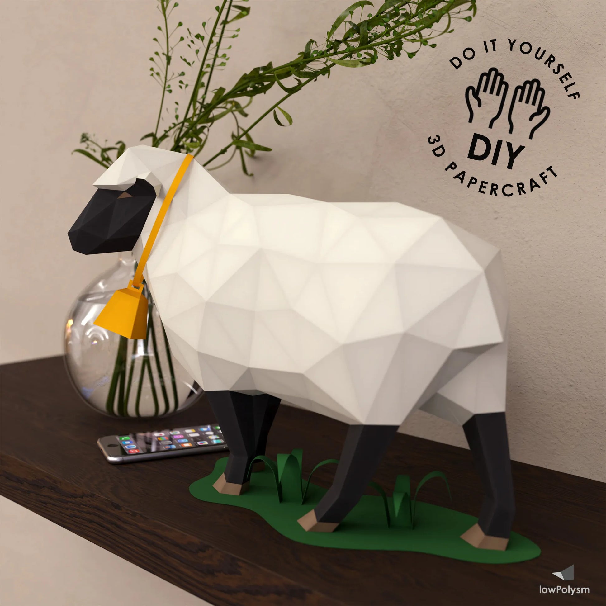 3d papercraft sheep diy animal sculpture