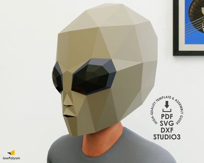Alien mask diy printable 3d papercraft