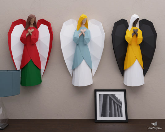 Angel wall 3d paper sculpture