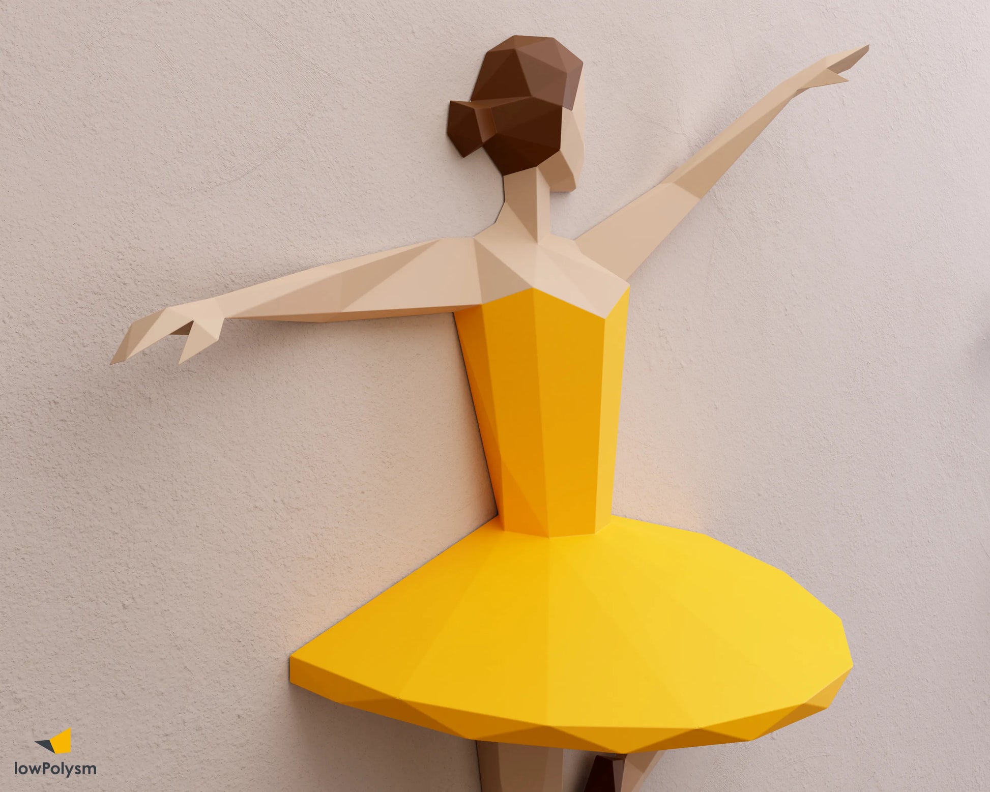3d papercraft ballerina wall paper model