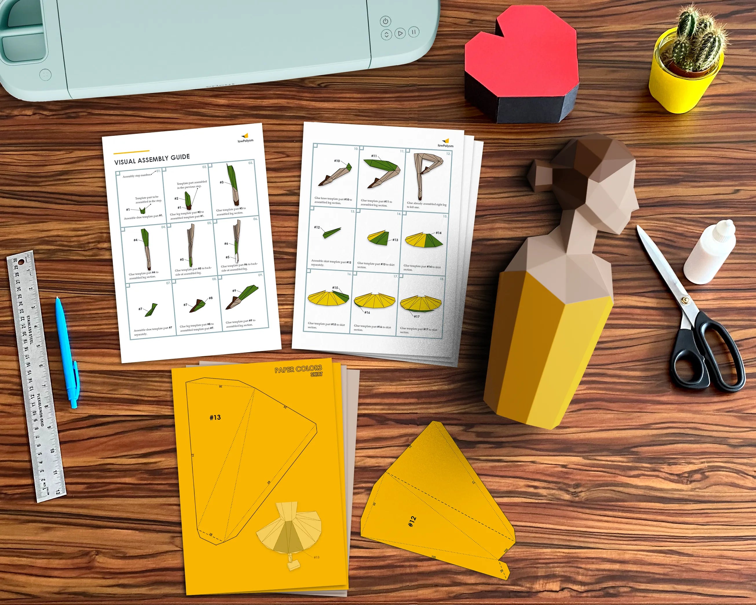 Ballerina printable template in pdf and assembly guide