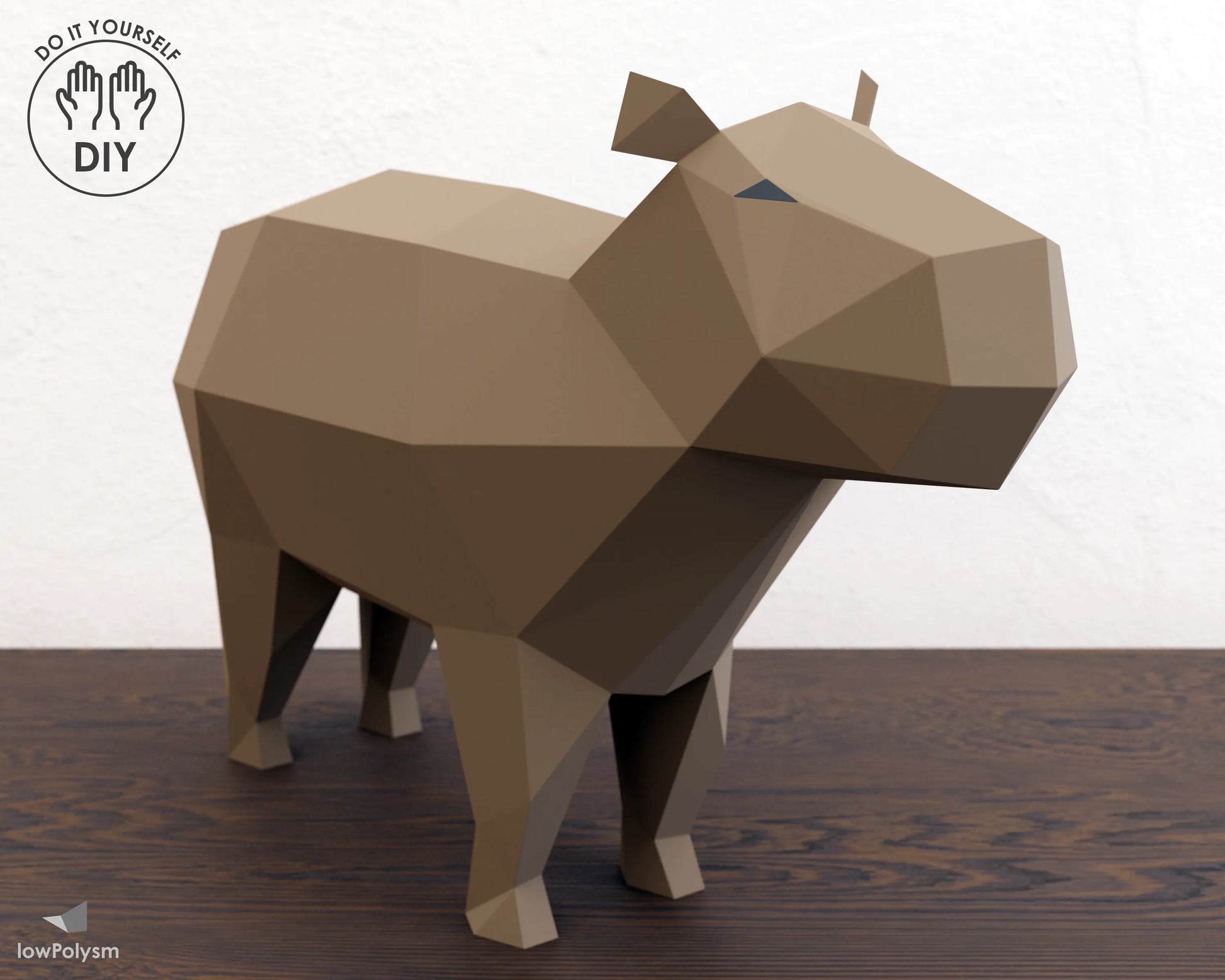 DIY capybara printable pepakura template