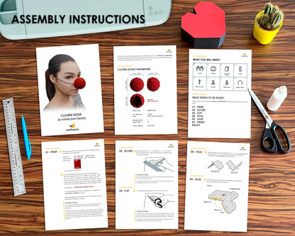 Clown Nose 3d paper model assembly instructions.