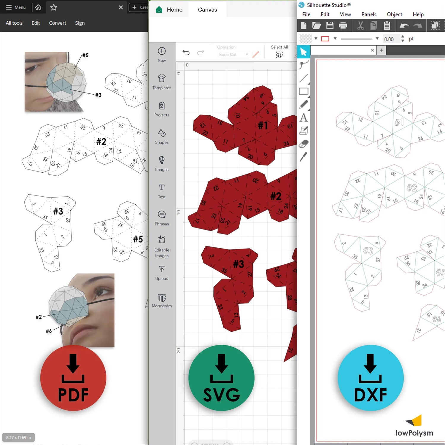 Templates and patterns of DIY Clown Nose in PDF, SVG DXF.