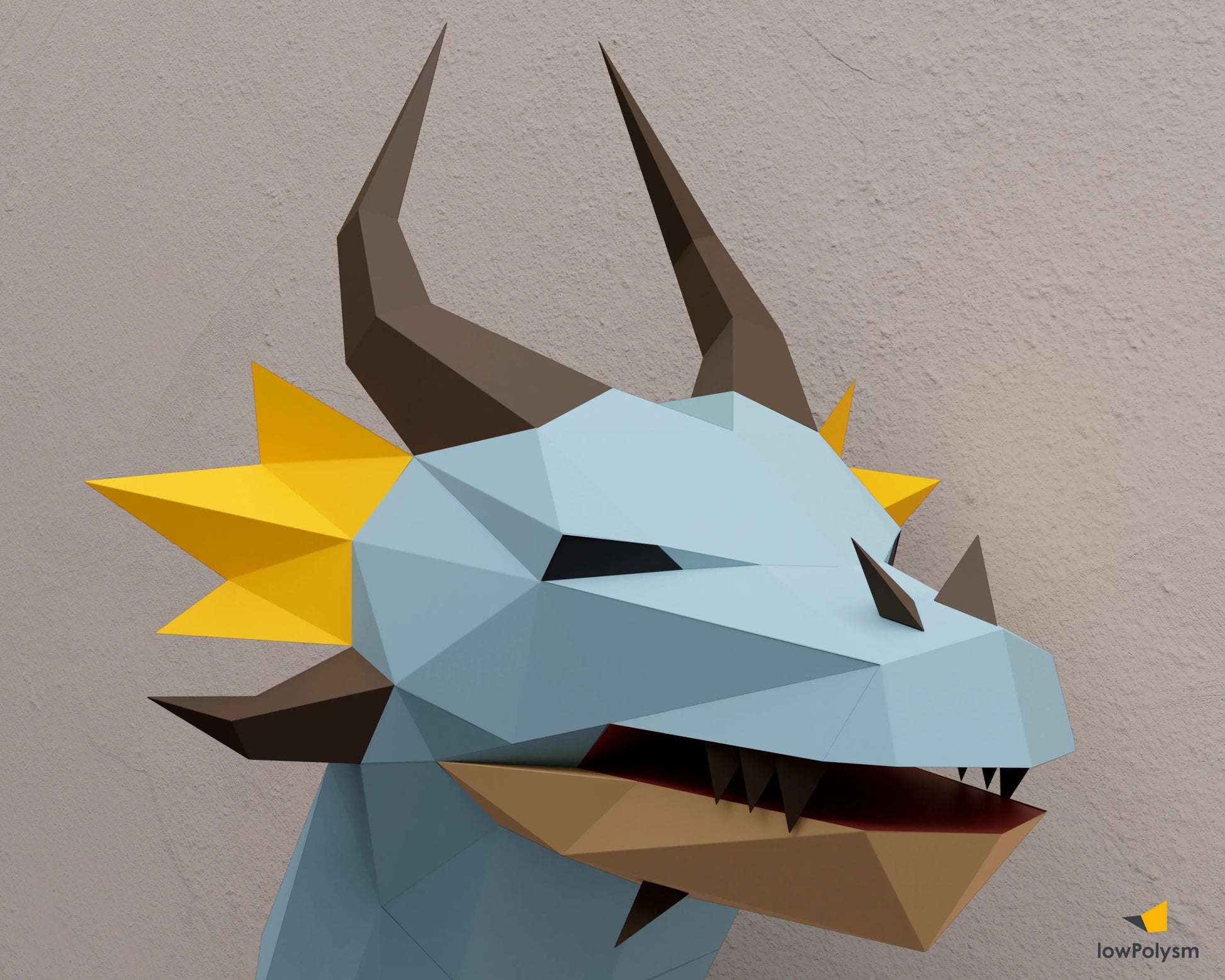Dragon blue head paper model
