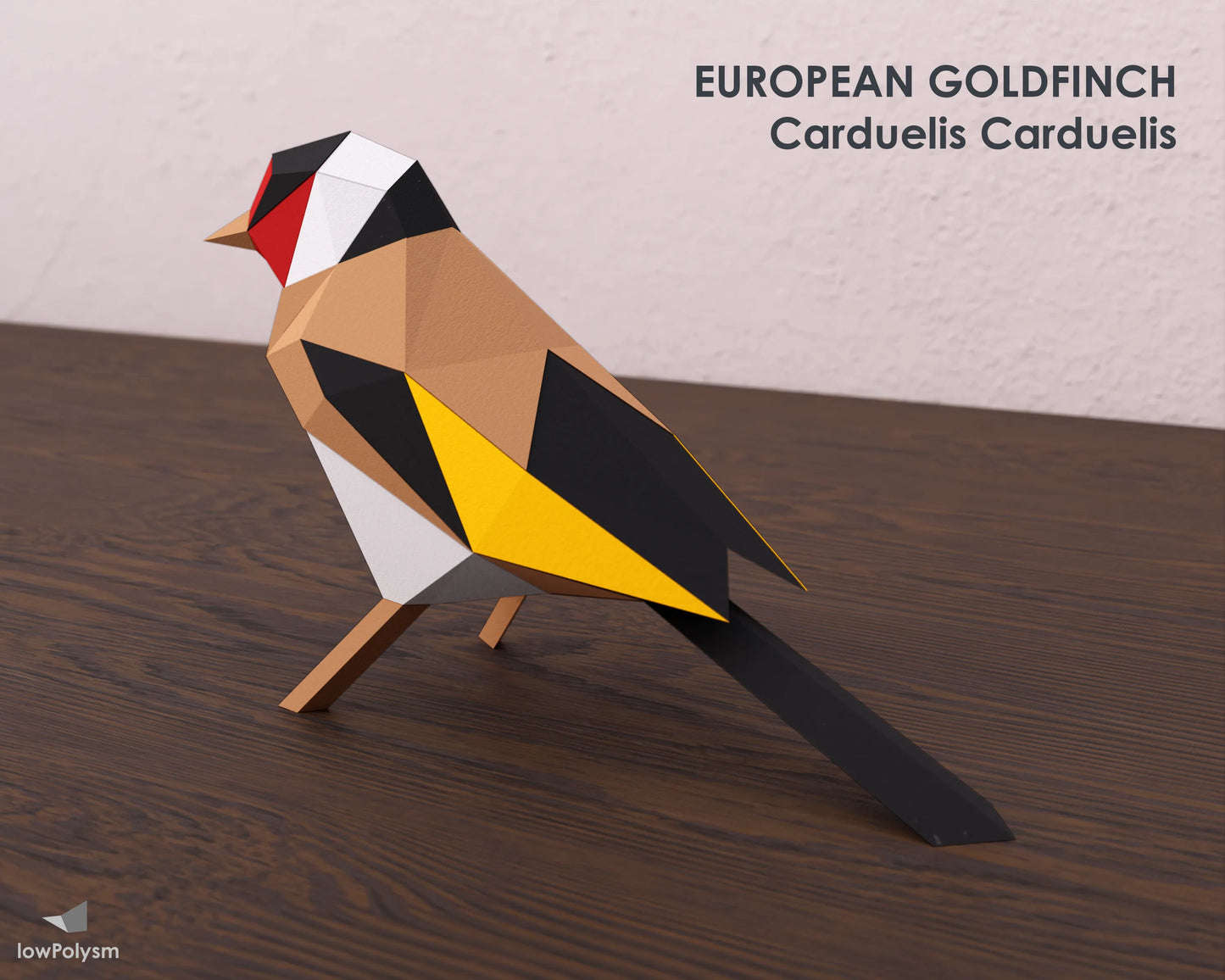 DIY paper project of a European Goldfinch - Carduelis carduelis