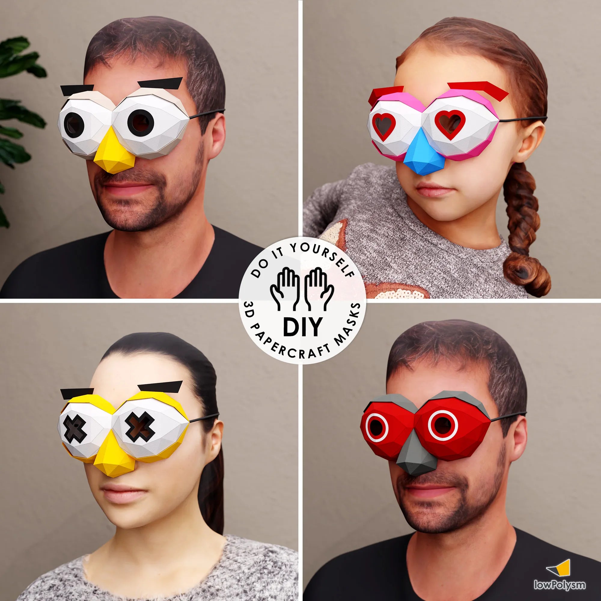 EYE EXPRESSION MASK: Unique Paper Polygon Mask Templates - DIY Mask ...