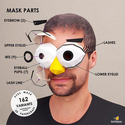 Eye mask 3d paper assembly parts