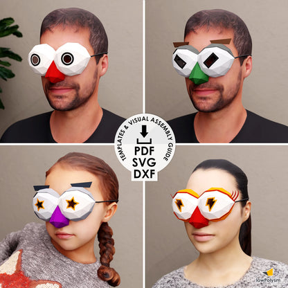 Eyes mask papercraft templates in pdf-svg-dxf