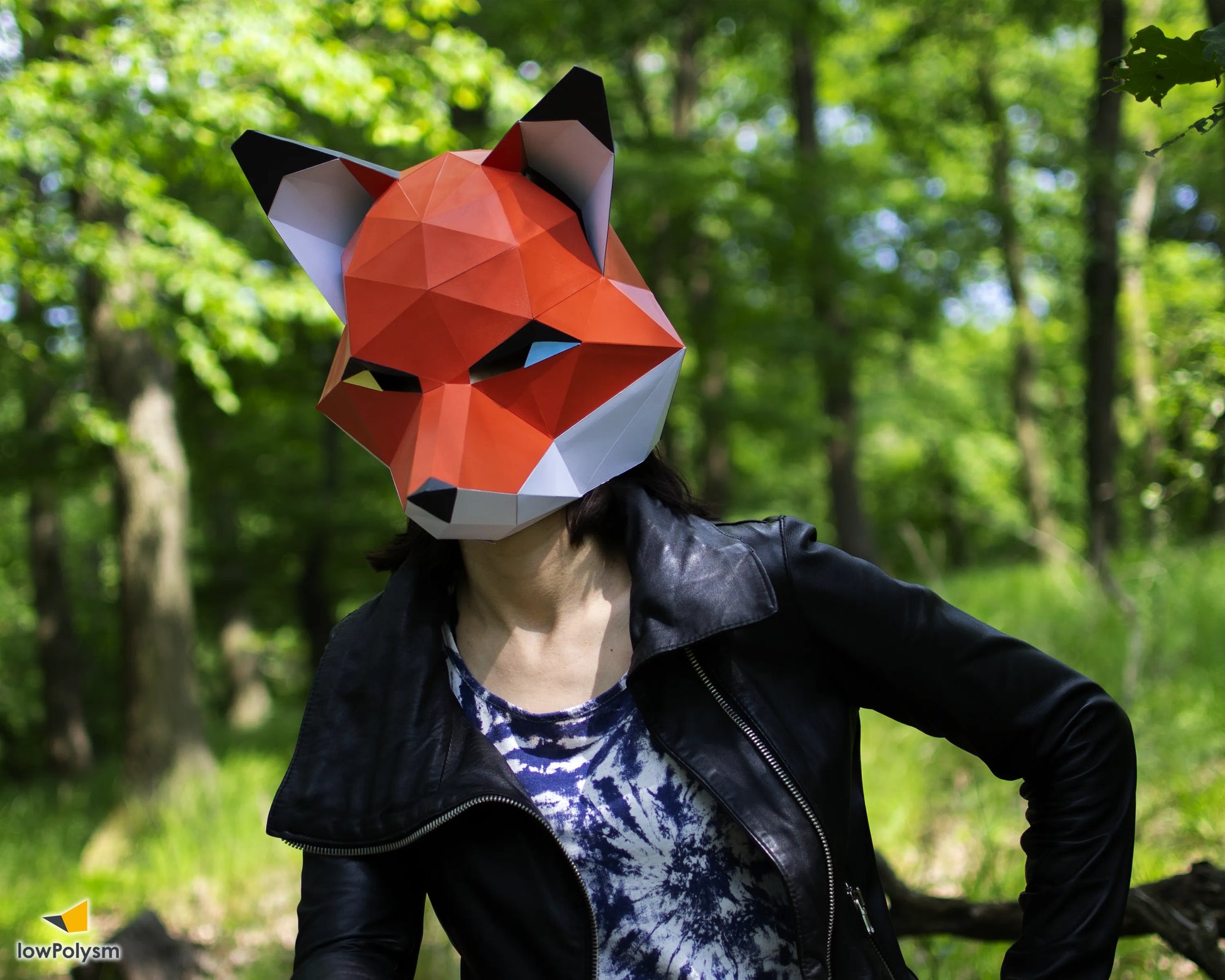 Fox paper mask for animal costume