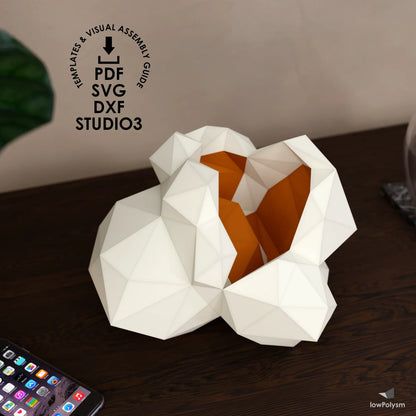 GIANT POPCORN 3d papercraftwith included PDF, SVG, DXF files and Silhouette Studio3 support