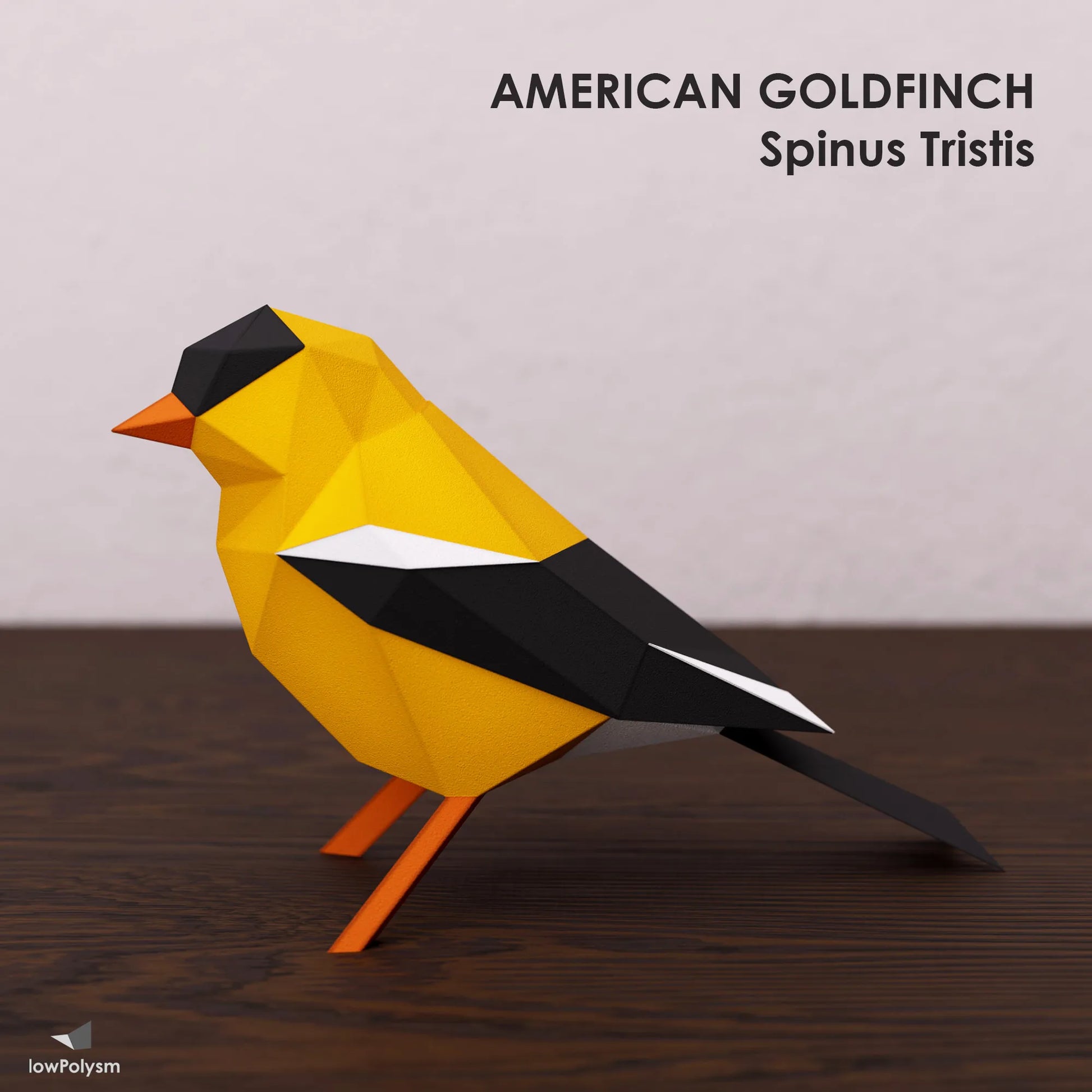 American Goldfinch - Spinus Tristis paper bird sideboard decor