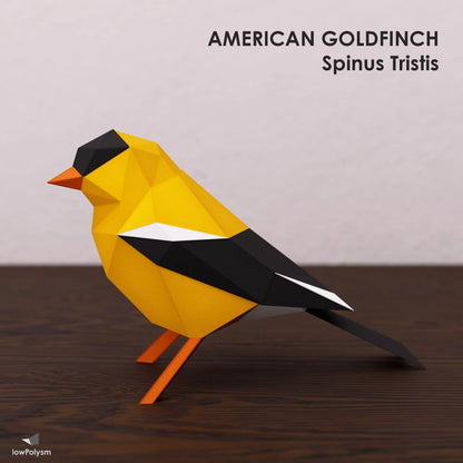 American Goldfinch - Spinus Tristis paper bird sideboard decor
