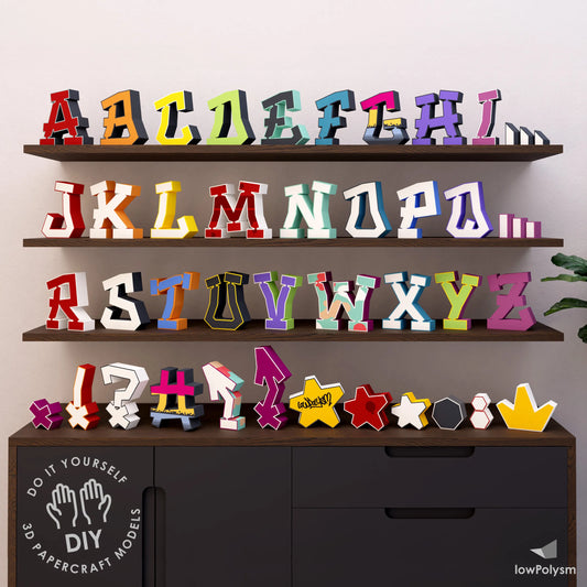 Graffiti 3d alphabet paper letters
