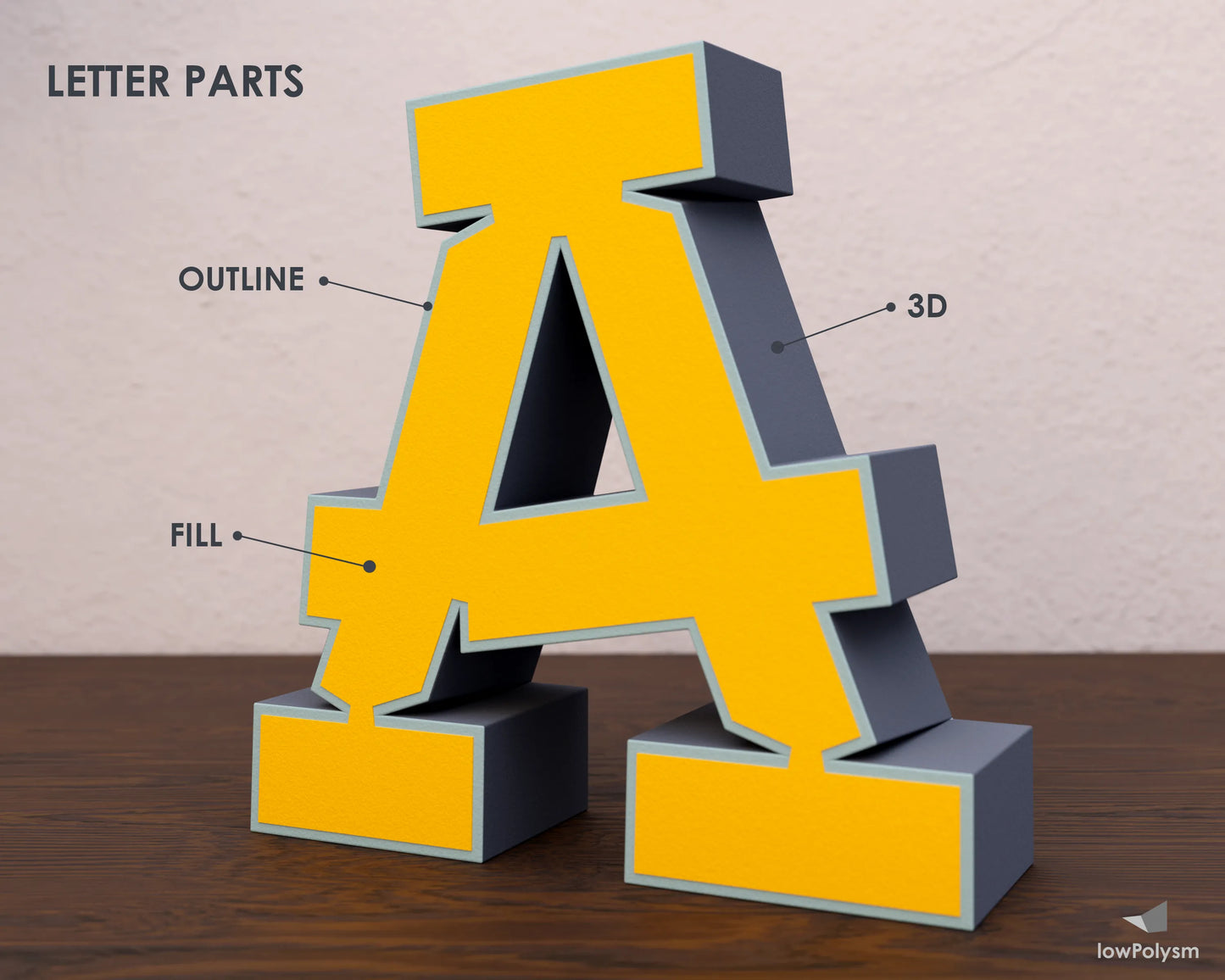 Graffiti 3d paper letter parts
