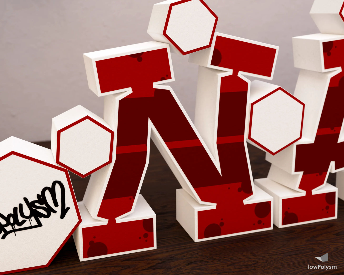 Graffiti name 3d paper craft masterpiece