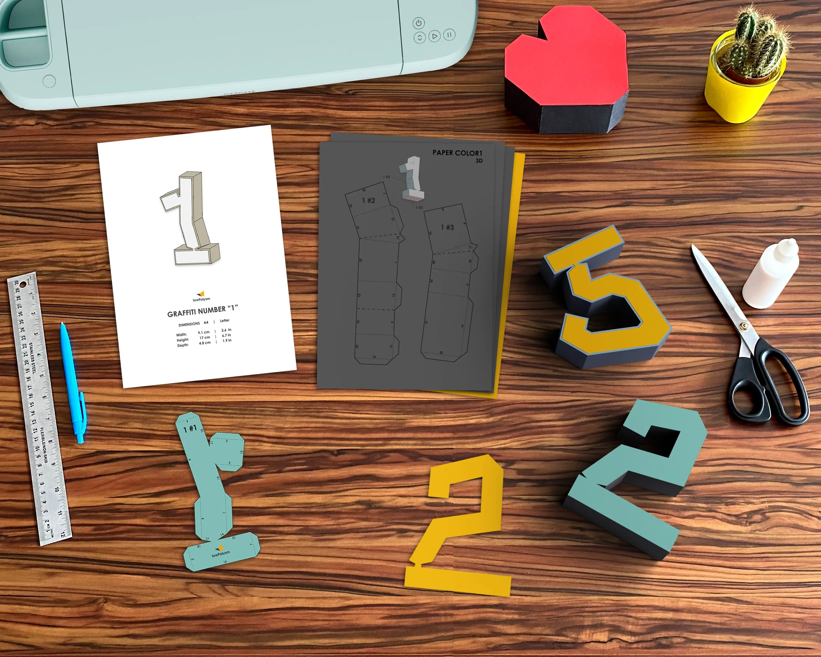 Graffiti numbers cut files and assembly guide