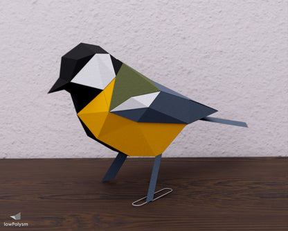 Bird paper DIY project standing on clip