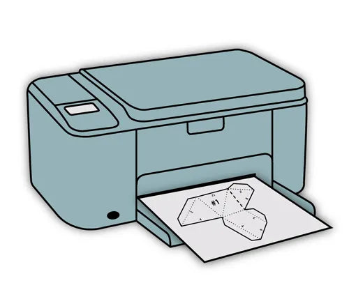 Printer with printed lowPolysm templates and patterns