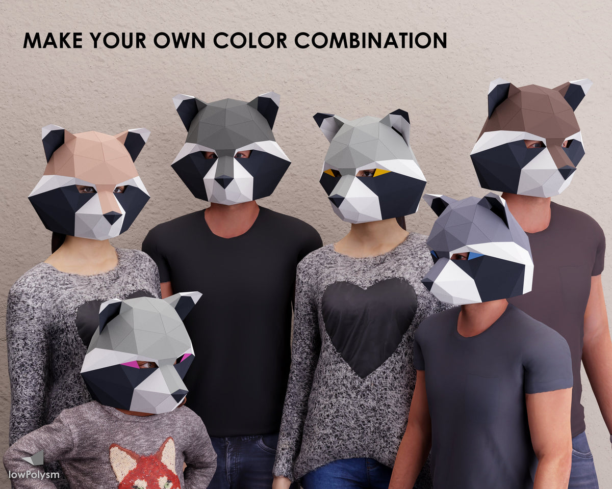 Raccoon Mask: DIY Therian Mask Template | Printable Papercraft Animal ...