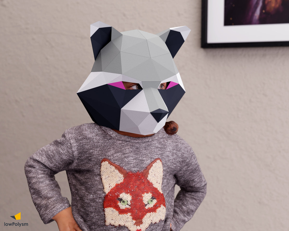 Raccoon Mask: DIY Therian Mask Template | Printable Papercraft Animal ...