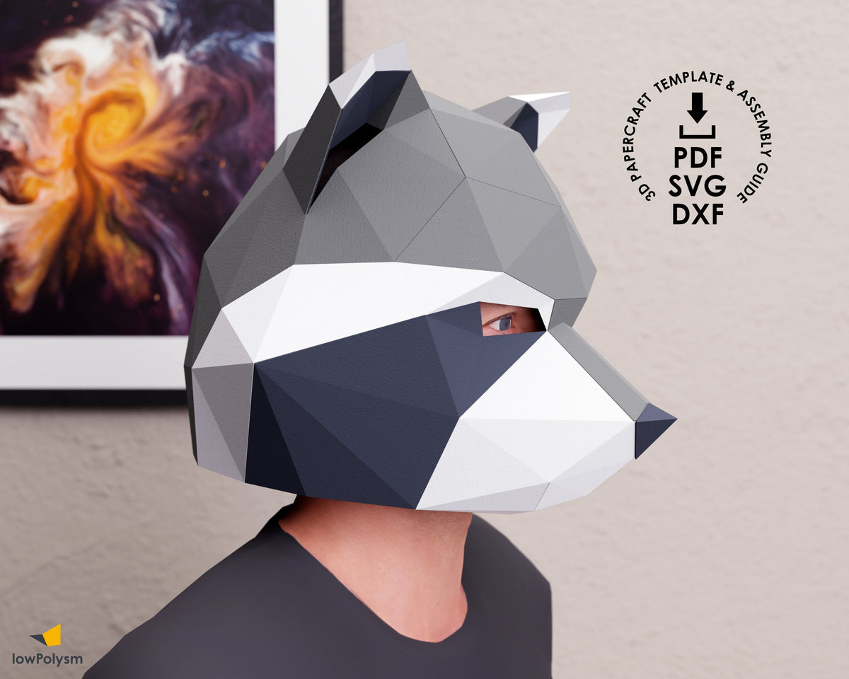 Raccoon Mask: DIY Therian Mask Template | Printable Papercraft Animal ...