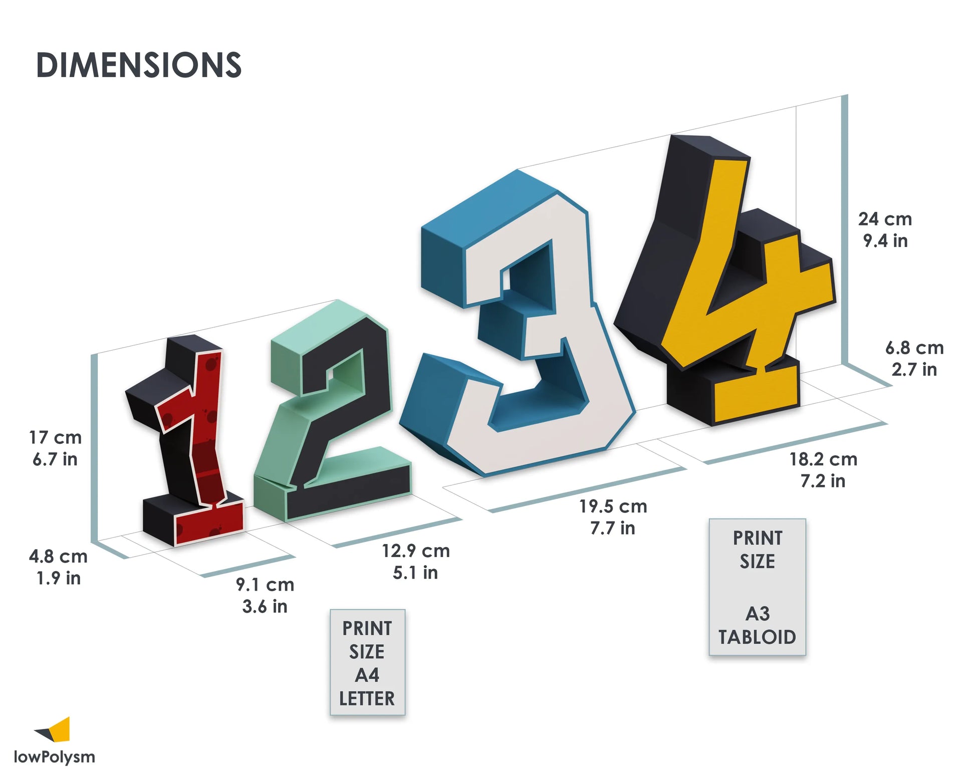 Paper numbers dimensions