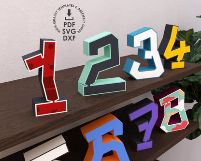 Paper number patterns in svg, dxf and digital-templates in pdf formats