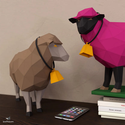 Paper craft sheeps with personalized colors