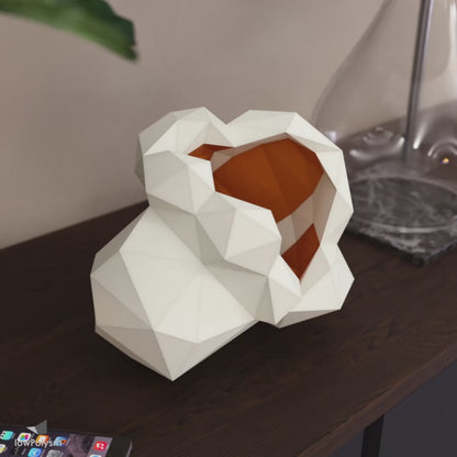 GIANT POPCORN: Printable 3D Paper Craft Template – Movie Night Décor