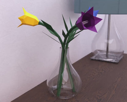 BELLFLOWER - DIY 3D Papercraft Flower Template - Creative Paper Art Gift