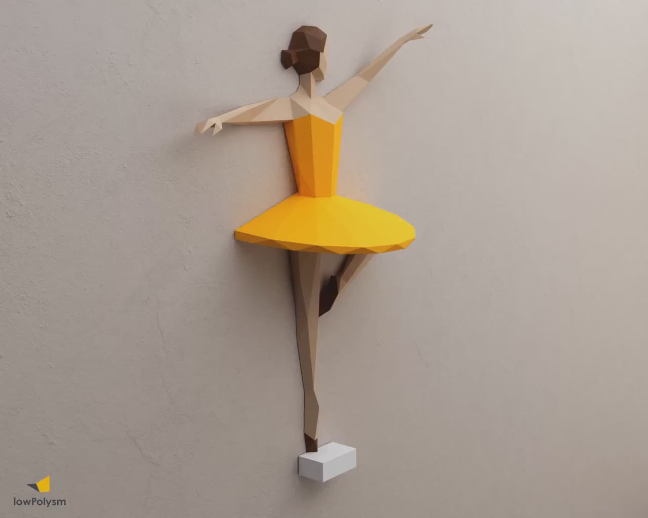 Wall 3d paper craft dancer ballerina decor.
