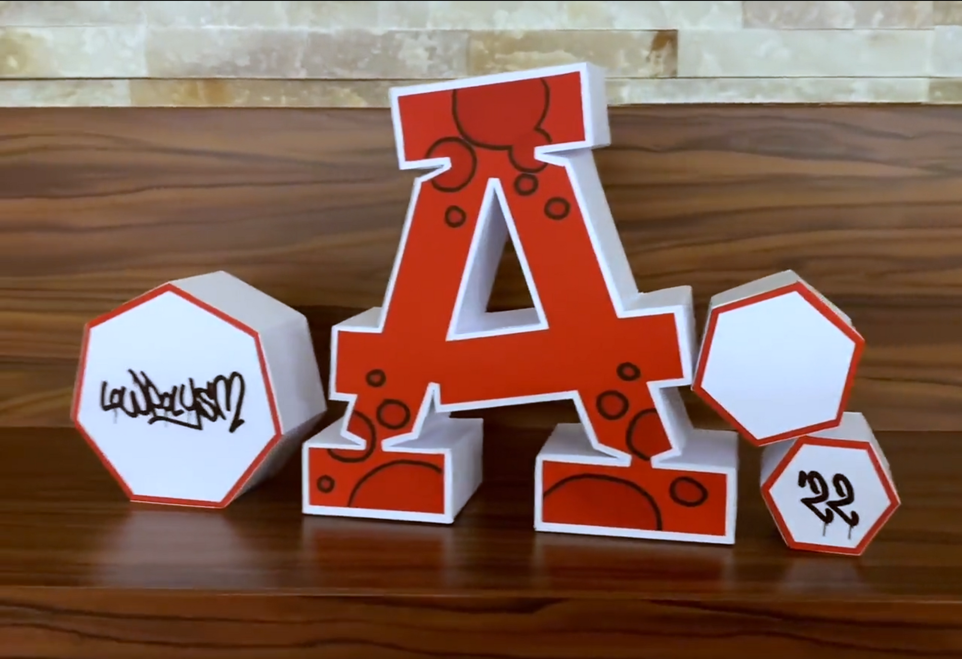Graffiti 3d letter pattern paper craft video