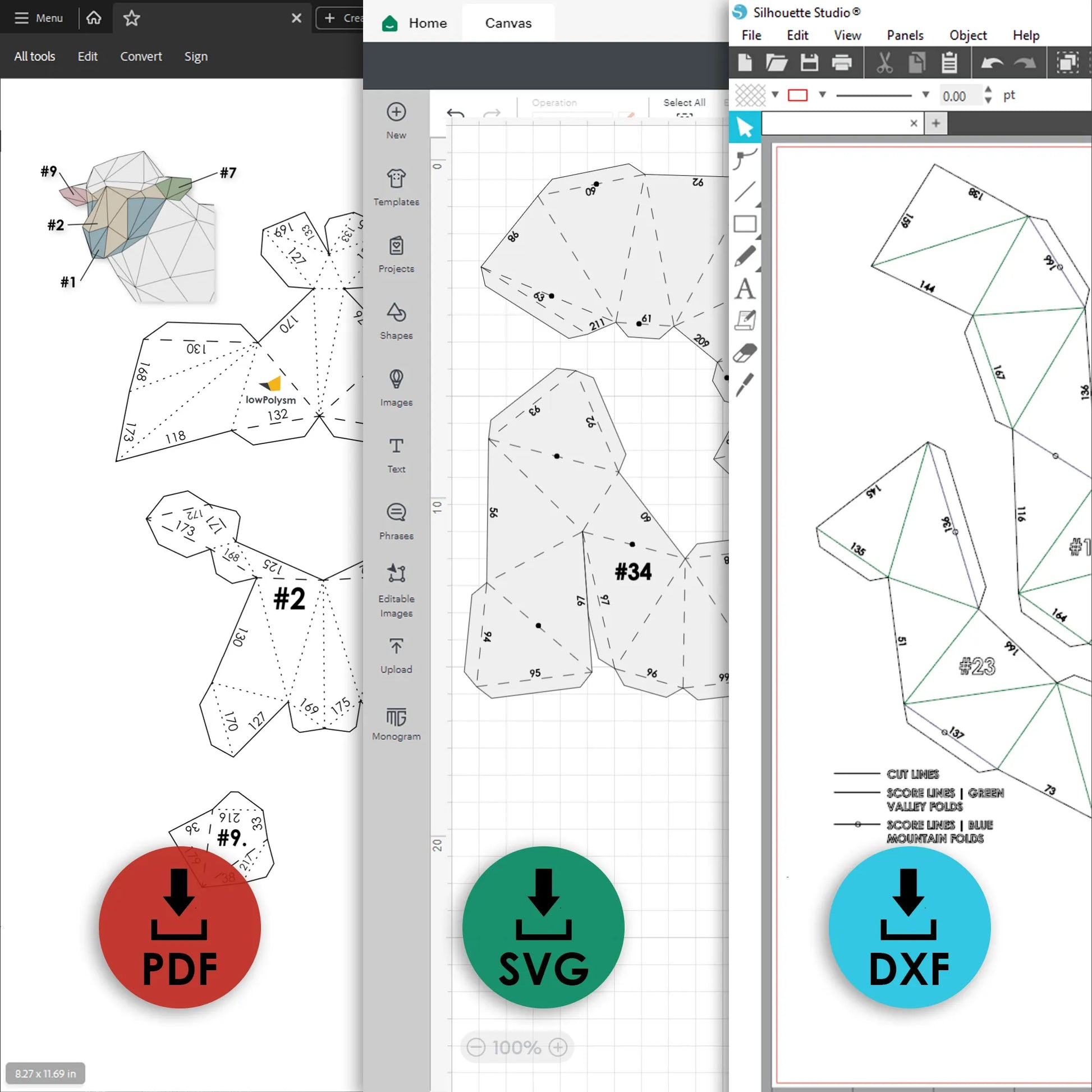 Sheep Cricut project pdf, dxf, svg patterns 