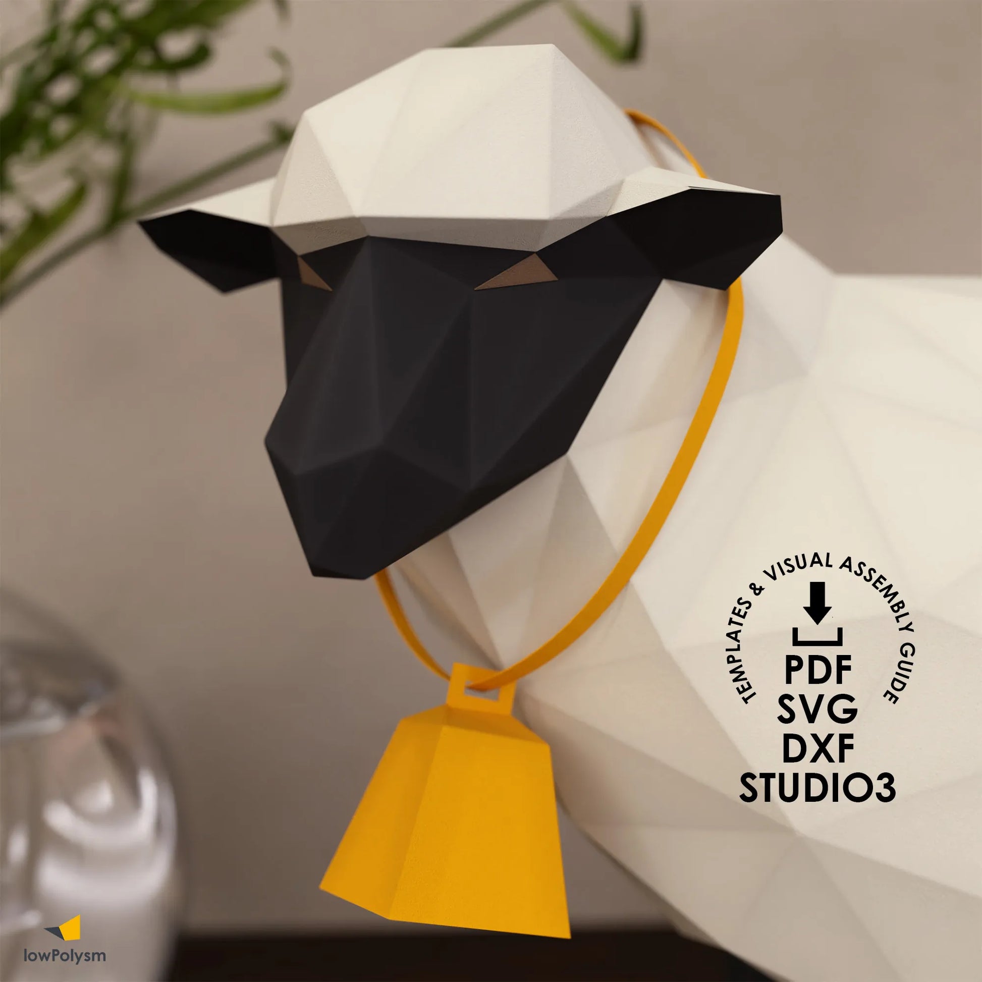 Lost sheep papercraft svg pattern, pdf template formats