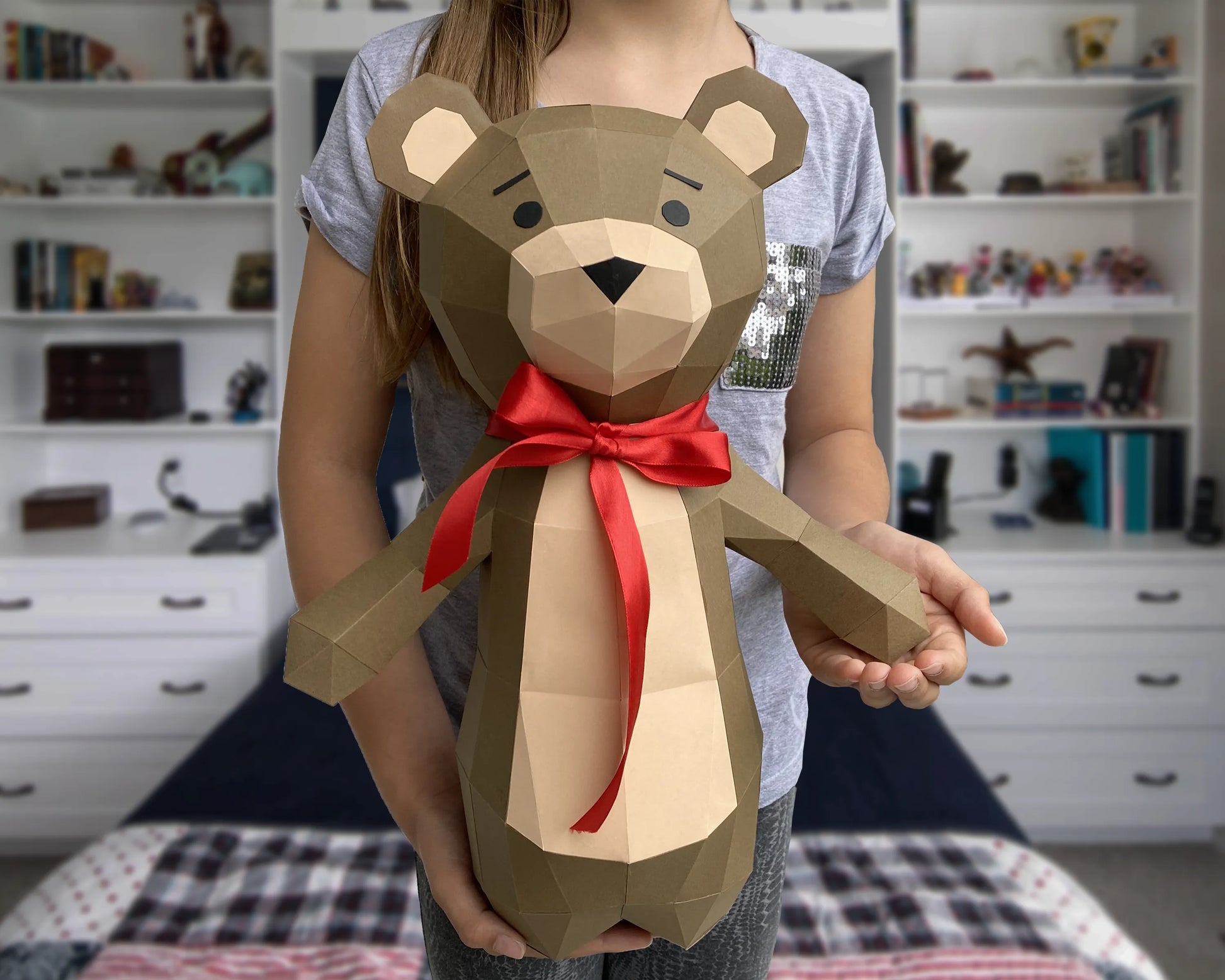 Teddy bear gift DIY paper project